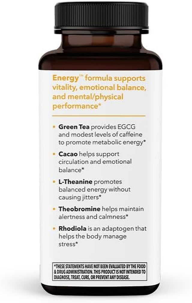Lifeseasons - Energy - Energy Booster for Physical and Cognitive Strength - No Jitters - Support Stamina - Contains Green Tea and L-Theanine - 60 Count (Pack of 1)