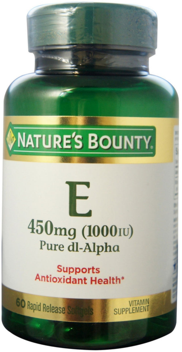 Nature'S Bounty Vitamin E 1000 IU Softgels Pure Dl-Alpha 60 Soft Gels (Pack of 2)