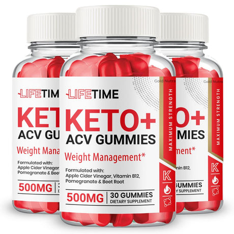 Lifetime ACV Gummies, Lifetime Keto ACV Gummies Lifetime Gummies Weight Loss Supplement, Powerful Formula, Belly Fat Maximum Strength (3 Pack)