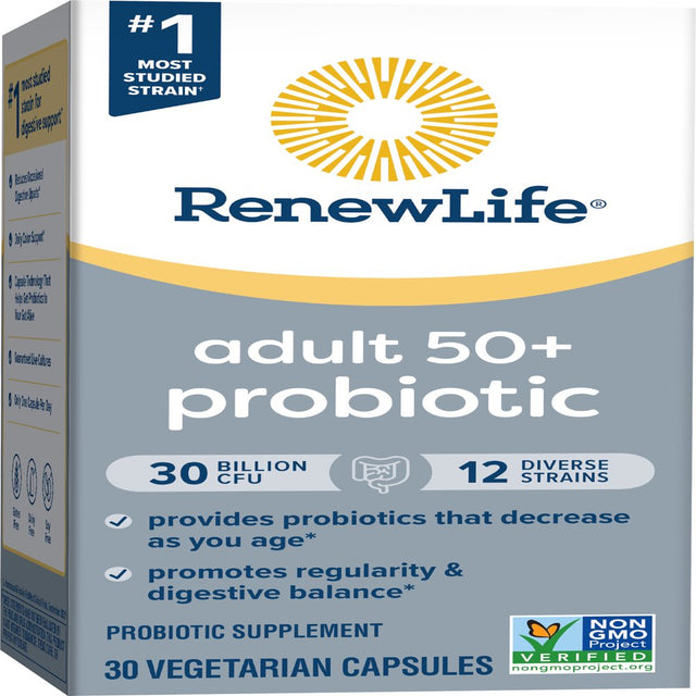 Renew Life Adult 50+ Probiotic Supplement, 25 Billion CFU, 30 Capsules