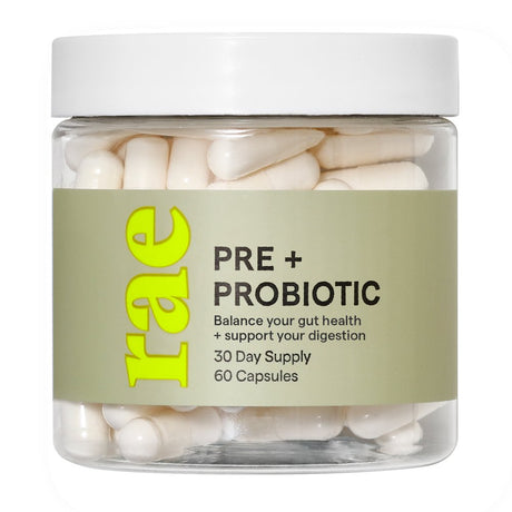 Rae Wellness Pre + Probiotic with Apple Cider Vinegar & Acidophilus, Support Digestive & Gut Health, 60Ct