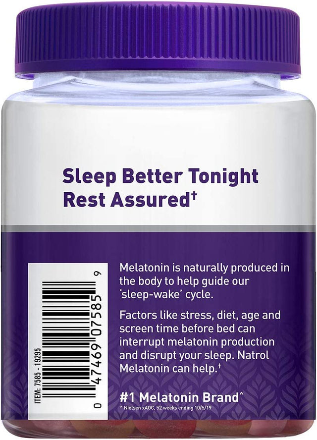 Natrol Melatonin 5Mg, Sleep Support Supplement, Strawberry Gummies, 60Ct