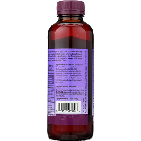 Kevita Organic Elderberry Cleansing Probiotic Apple Cider Vinegar Tonic, 15.2 Fluid Ounce -- 6 per Case.