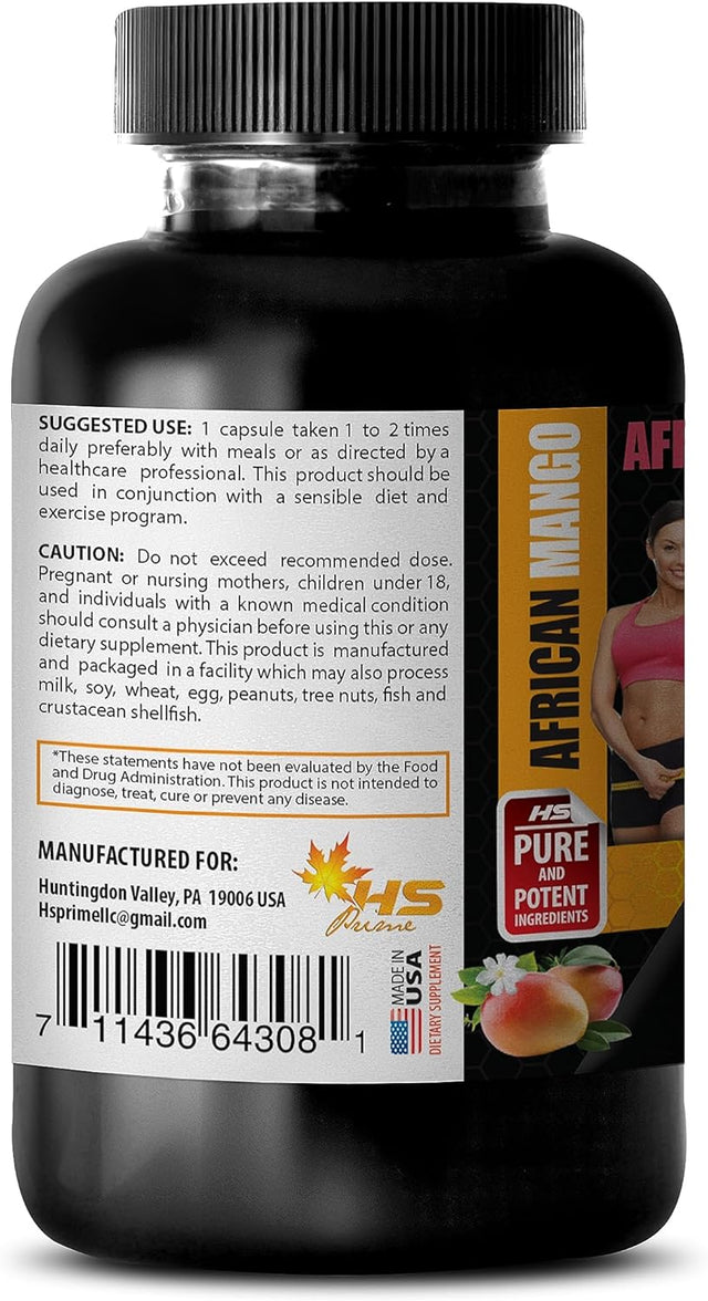 HS PRIME African Mango Extract Powder - African Mango Extract 500 - Fat Burners, Mood Enhancer for Kids, Performance Booster, Energy Support, Immune Boosters for Adults, Vitamin C - 3 Bot 180 Caps