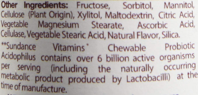 Sundance Probiotic Acidophilus - 60 Chewable Tablets