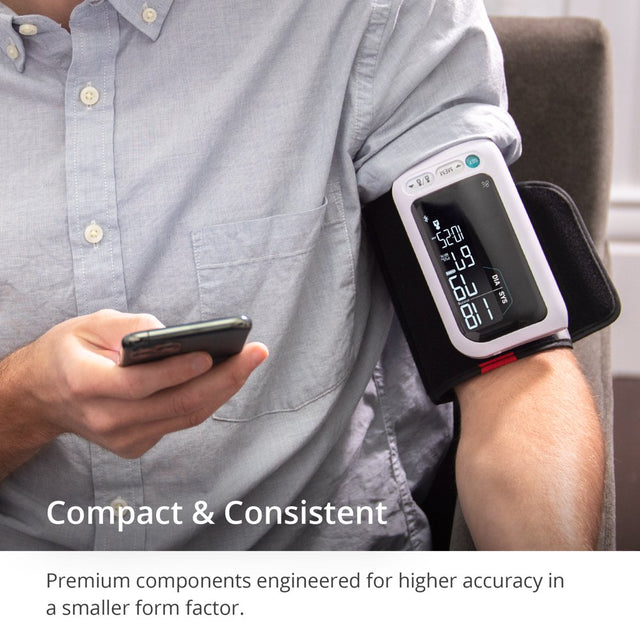 Greatergoods All-In-One Smart Blood Pressure Monitor Pack, Upper Arm Cuff, Cordless, Wireless, Rechargeable, Automatic and Bluetooth