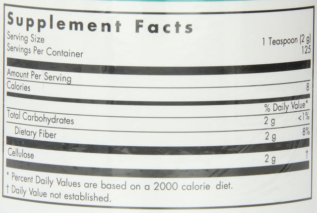 Nutricology Dietary Fiber Celllulose, 250-Grams