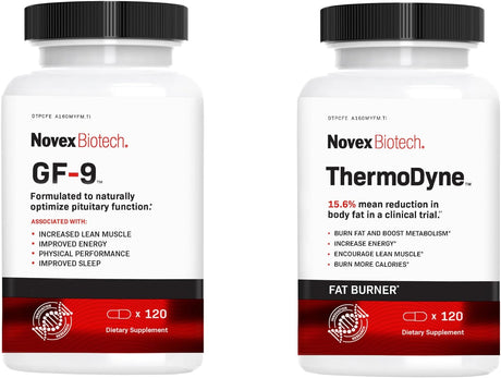 GF-9 and Thermodyne Men’S Transformation Stack 30-Day Supply – Boost a Critical Peptide That Supports Energy, Drive, and Physical Performance, plus Burn Body Fat While Preserving Lean Muscle