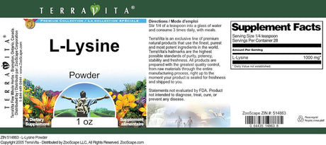 Terravita L-Lysine Powder (1 Oz, ZIN: 514863)