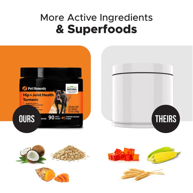 Pet Honesty Dog Hip + Joint Health Turmeric Chews, Pumpkin Coconut, 90 Ct