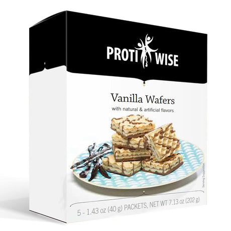 Protiwise – Protein Wafer Crisp Bar | 5/Box | Weight Loss, KETO Diet Friendly, Hunger Control Snack | 200 Calories, 15G Protein, Low Carb, Low Sugar (Vanilla)