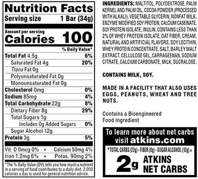 Atkins Endulge Bar, 3/5Pk,Choc Carm, 1.2 OZ