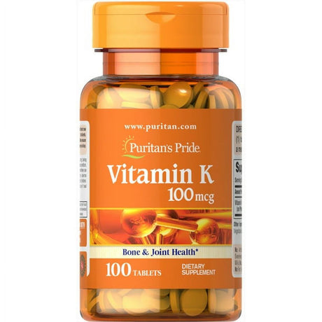 Puritans Pride Vitamin K 100 Mcg Tablets, 100 Count