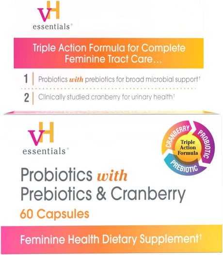 Probiotics with Prebiotics and Cranberry Feminine Health Supplement - 60 Capsules