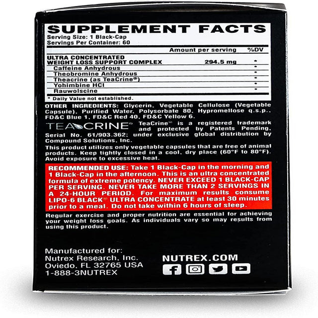 Nutrex Research Lipo-6 Black Ultra Concentrate 60 Count (Pack of 2)