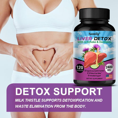 Soomiig Liver Detox - Artichoke and Dandelion Extract Liver Health Formula for Liver Detox and Liver Cleanse - Liver Support Supplement Capsules.