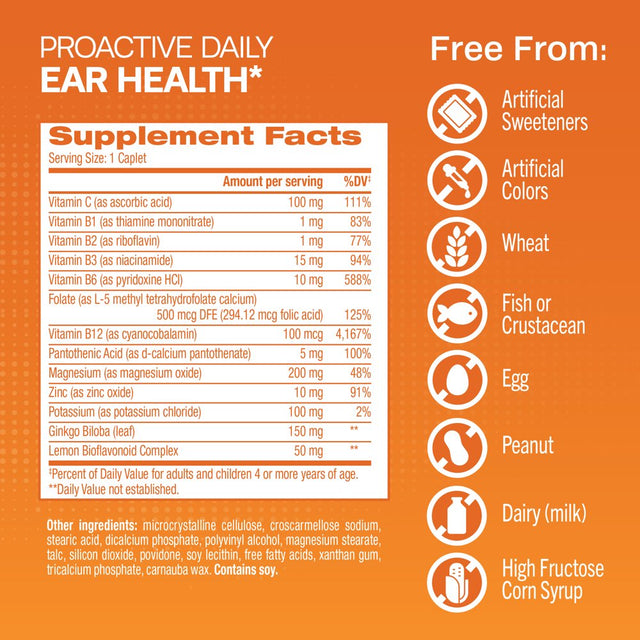 Lipo-Flavonoid Proactive Daily Ear Health Supplement, 30 Caplets