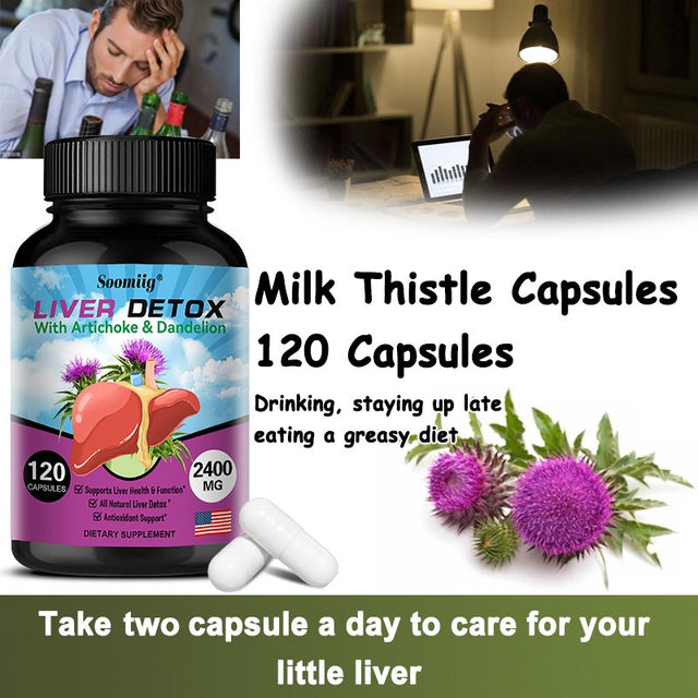 Soomiig Liver Detox - Artichoke and Dandelion Extract Liver Health Formula for Liver Detox and Liver Cleanse - Liver Support Supplement Capsules.