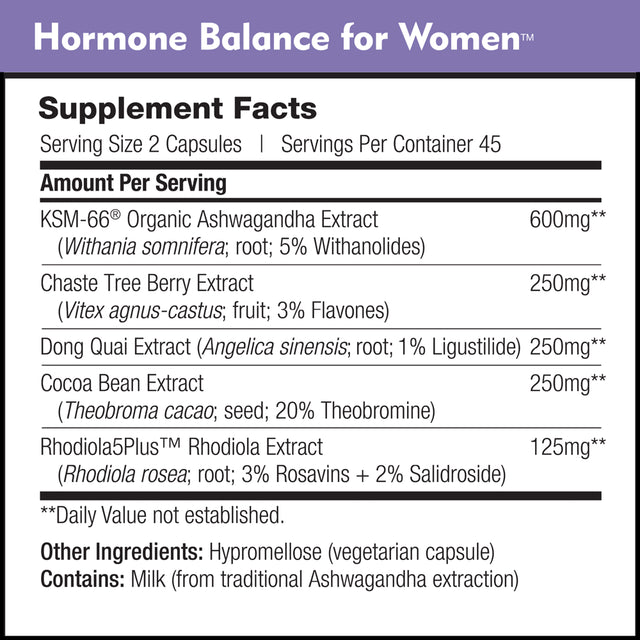 Hormone Balance for Women by Dailynutra - Natural Mood Supplement - PMS Relief and Menopause Support | Featuring Clinically Studied KSM-66 Ashwagandha (3-Pack)