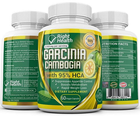 GARCINIA CAMBOGIA 3000 Mg Fat Burner-60 Capsule ( 2 Pack )