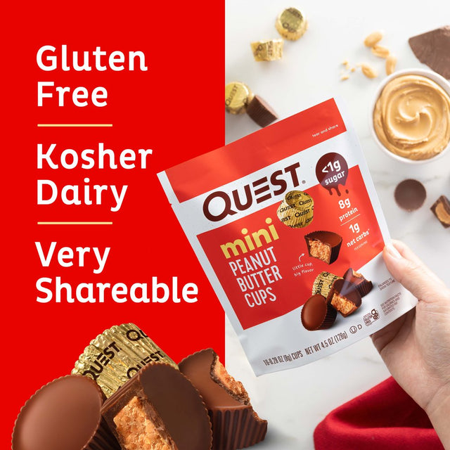 Quest Mini Peanut Butter Cups, Low Carb, High Protein, 16 Ct