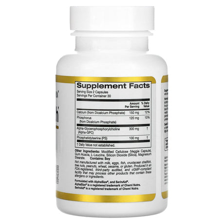 California Gold Nutrition Brain Health, 60 Veggie Capsules