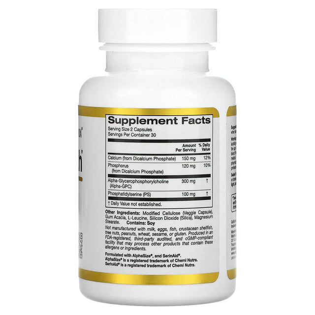 California Gold Nutrition Brain Health, 60 Veggie Capsules