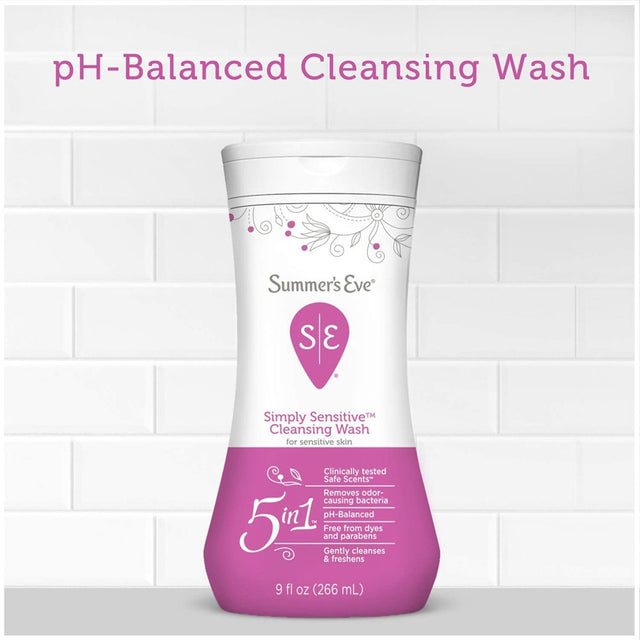 Summer’S Eve Simply Sensitive Daily Feminine Wash, Removes Odor, Ph Balanced, 9 Fl Oz