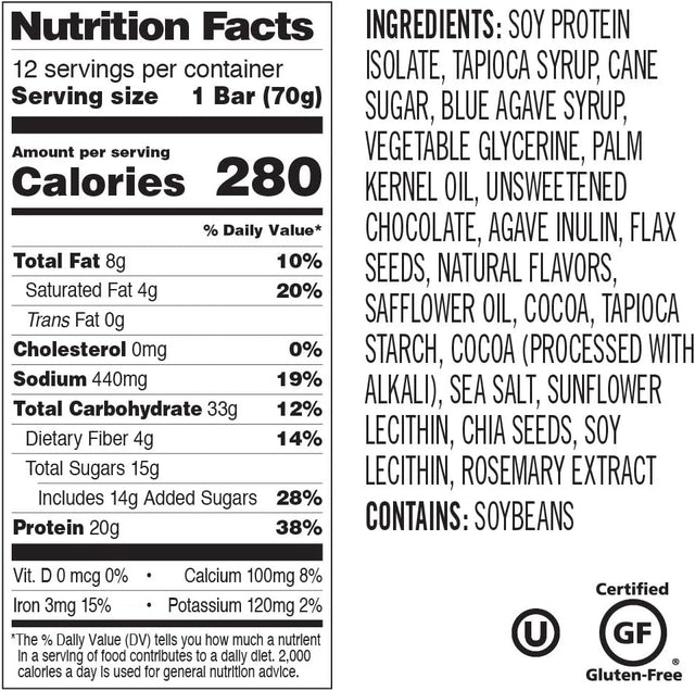 Probar Organic Mint Chocolate Core Bar, 2.46 Oz, 12 Ct