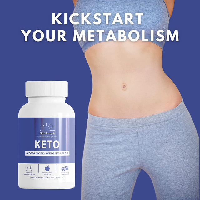 Nutriumph Keto BHB Exogenous Ketones | Keto Diet Pills | Advanced Ketone Supplement for Women & Men | BHB Salts, Apple Cider Vinegar, Garcinia Cambogia & Digestive Enzymes - 30 Day Supply