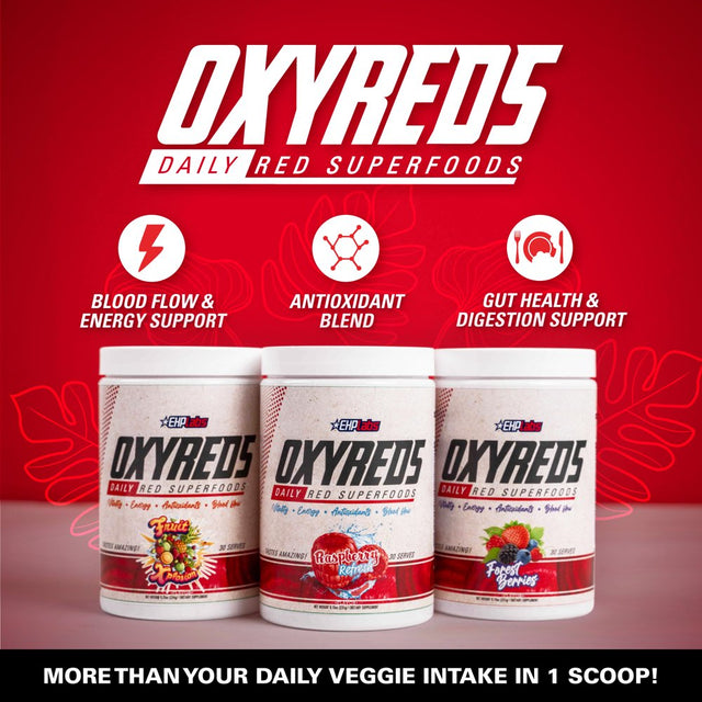 Ehplabs Oxyreds Superfood Beets Powder - Nitric Oxide Supplement, Organic Beet Root Powder, Immune Support Supplement & Prebiotics for Digestive Health, Beet Powder - Raspberry Refresh, 30 Servings