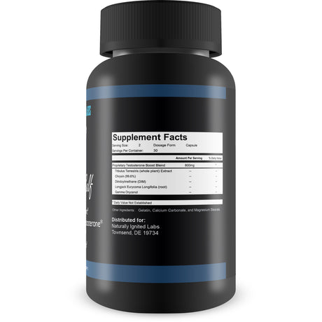 Naturally Him Self - Tribulus T Maximum Support - Tribulus Terrestris for Men - Power - Natural - Stamina - Libido Enhancer for Men - by Naturally Ignited Labs - 30 Servings