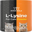 L-Lysine Powder for Cats 500Mg | 12Oz | Cat Health Supplement | Non-Gmo, Vegetarian Formula | by River & Rula