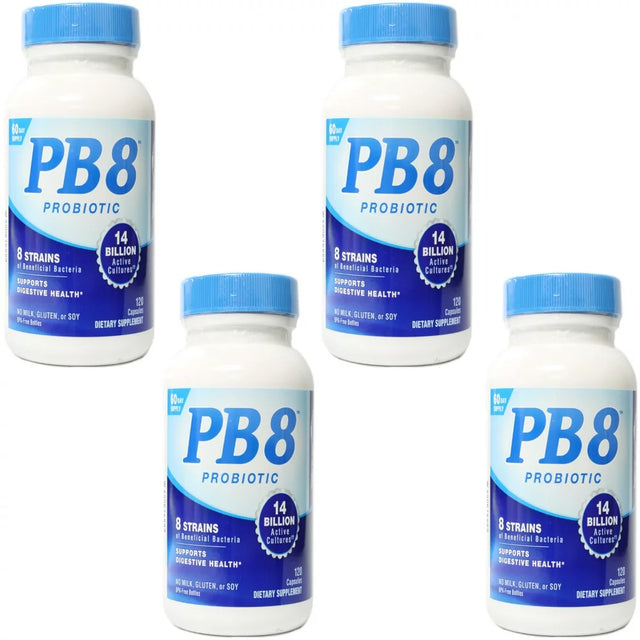 PB8 Acidophilus Probiotic 120 Count, -(Value Pack of 4)