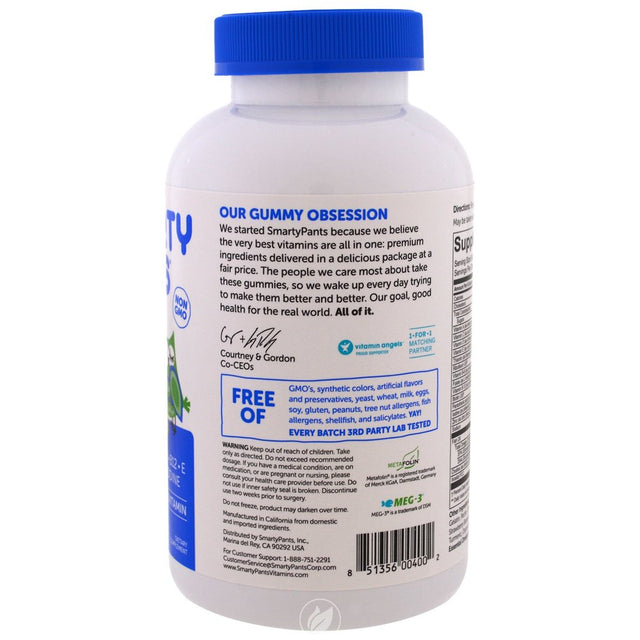 All-In-One Multivitamin plus Omega-3 plus Vitamin D 180 COUNT by Smartypants, Pack of 2