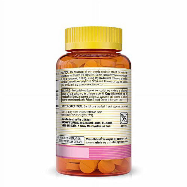 Mason Natural Ferrous Gluconate - Supports Red Blood Cell Formation, Gentle on Stomach Iron Supplement, 100 Tablets (Pack of 3)