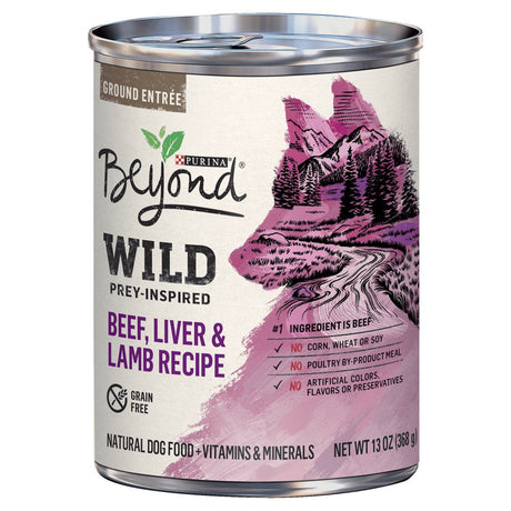 Purina beyond WILD Prey-Inspired Grain Free, High Protein Beef, Liver & Lamb Pate Recipe Wet Dog Food - (12) 13 Oz. Cans