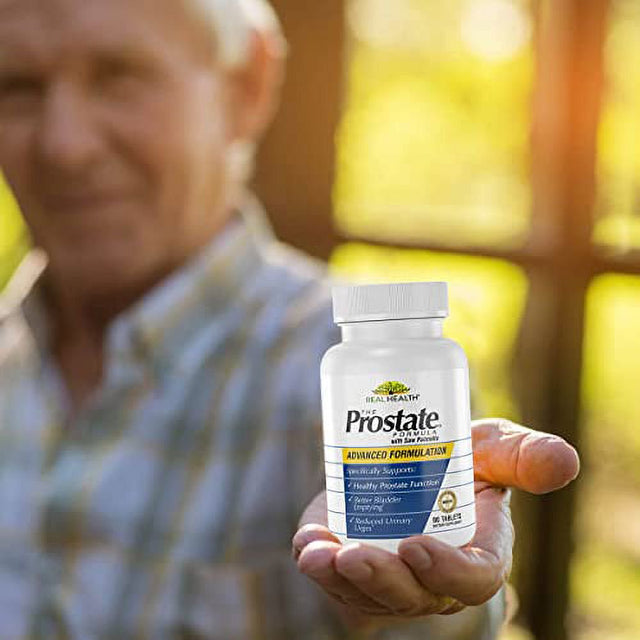 Real Health the Prostate Formula with Saw Palmetto Supplement for Men, 1 Month Supply, Supports Healthy Prostate Function, Better Bladder Emptying, Reduced Urinary Urges, 90 Tablets