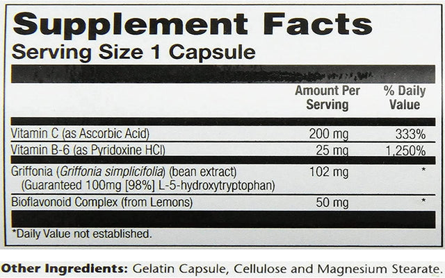 Solaray L-5-HTP with B-6 and C Capsules, 100Mg, 60 Count