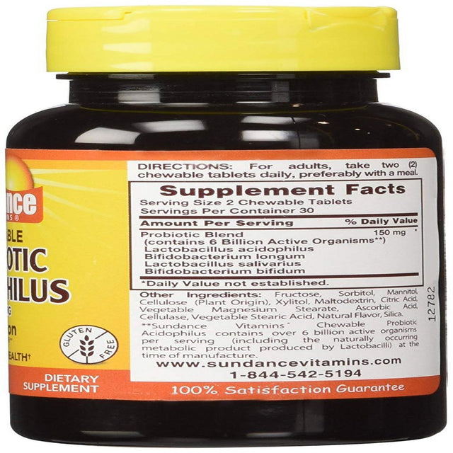 Sundance Probiotic Acidophilus - 60 Chewable Tablets