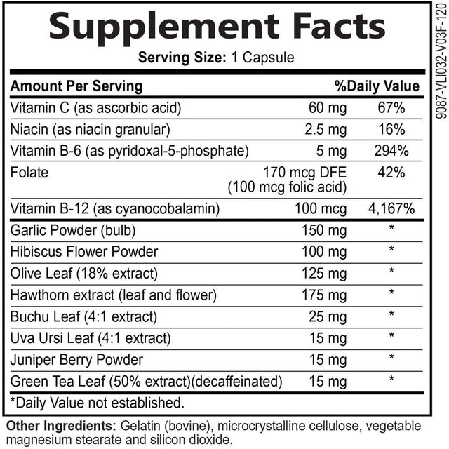 Nature'S Nutrition Blood Pressure Support Supplement with Hawthorn and Hibiscus 685Mg, 60 Capsules.