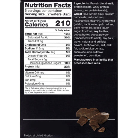 Protiwise – Protein Wafer Crisp Bar | 5/Box | Weight Loss, KETO Diet Friendly, Hunger Control Snack | 200 Calories, 15G Protein, Low Carb, Low Sugar (Chocolate)