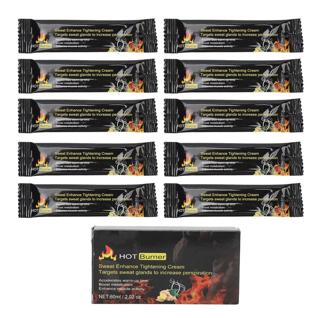 Sweat Workout Enhancer, Soothe Muscles 6Ml Burn Calories Belly Burning Cream Comfortable 10Pcs Improve Exercise Efficiency for Gym