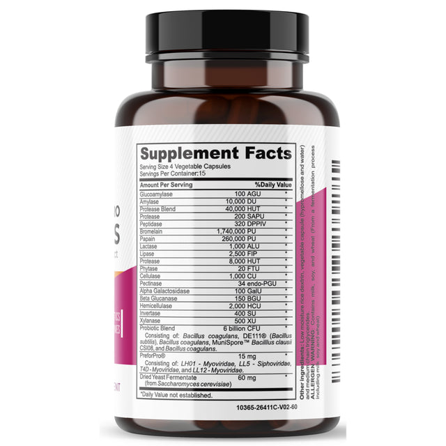 Healblend Digest+ Prebiotic + Probiotic Supplement - Support Digestive Enzymes, Gut Health & Bloating Relief for Women & Men, Vegan, Non-Gmo, Gluten Free - 60 Capsules 2-Pack