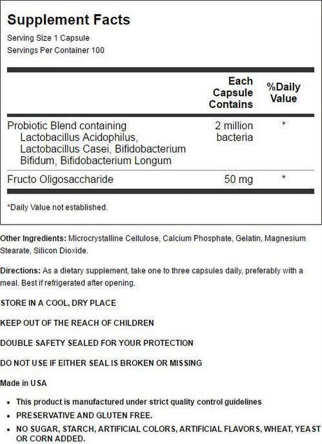 Nature'S Probiotic Blend Capsules, 100 Count