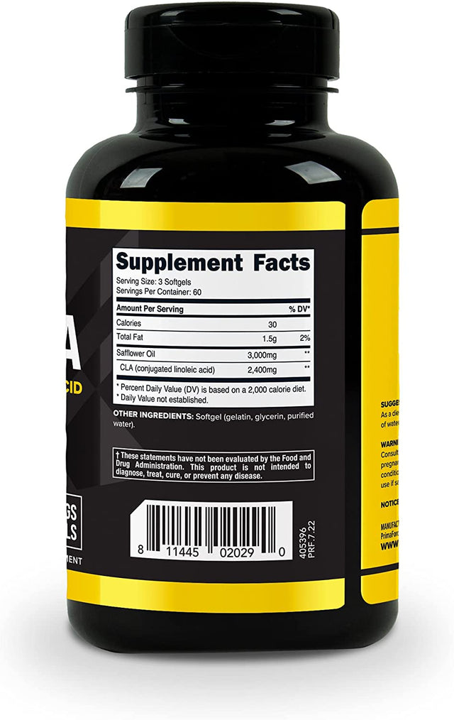 Primaforce CLA 2400 Mg per Serving (180 Softgels) Weight Management Supplement for Men and Women, Non-Stimulating, Non-Gmo & Gluten Free