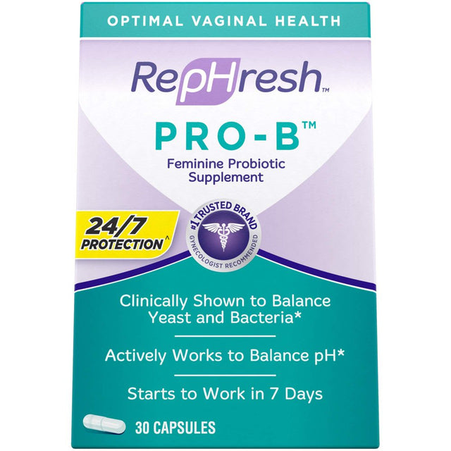 Rephresh Pro-B Probiotic Feminine Supplement 24/7 Protection, 30 Ct
