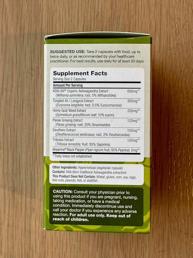 Dailynutra Herbal T Natural Male Supplement for Endurance, Vitality, and Healthy Aging - W/Ksm-66 Ashwagandha, Tongkat Ali, Tribulus, Eleuthero Siberian Ginseng, and Horny Goat Weed (1-Bottle)