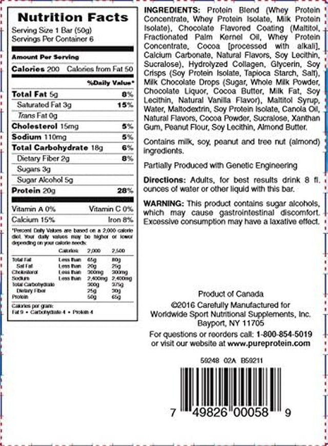 Pure Protein® Chewy Chocolate Chip, 50 Gram, 6 Count Multipack