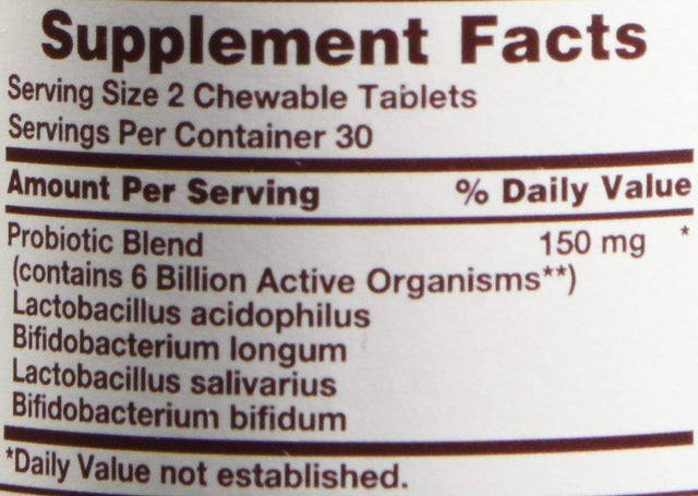 Sundance Probiotic Acidophilus - 60 Chewable Tablets